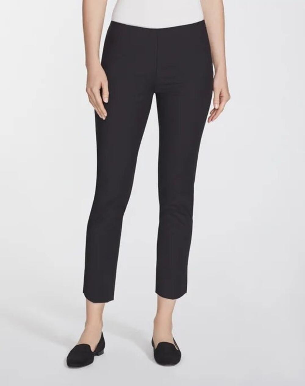 Lafayette 148 New York Cotton Blend Cropped Pants Black 6